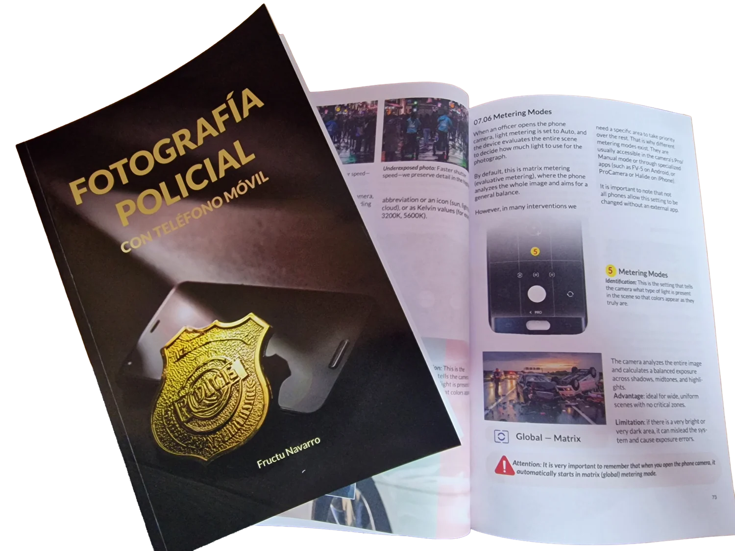Mockup del libro Fotografía Policial con teléfono móvil