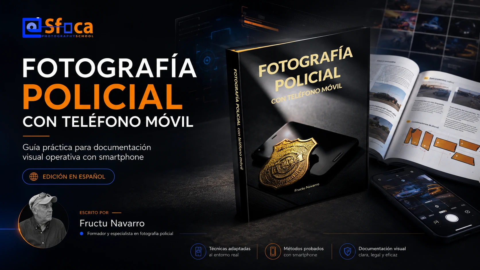 Fotografía Policial con teléfono móvil, edición en español, por Fructu Navarro